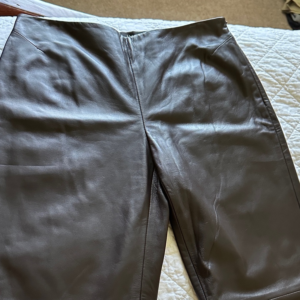 Dana Buchman 100 % brown Leather Pants